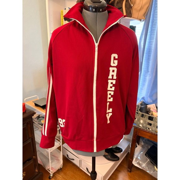 Broderick Other - Broderick Track Jacket Adult 7 Large Red Greely Striped Sleeve Vintage 90s USA